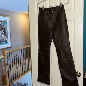 Vintage, brown, leather pants